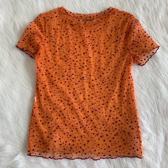 Zara orange mesh top - Picture 2 of 3